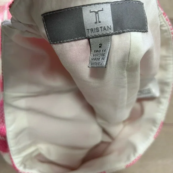 Tristan Pink and Cream Checkered Pencil Skirt - Picture 4 of 6